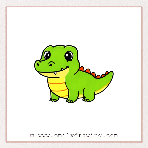 Preview of Cartoon Alligator drawing